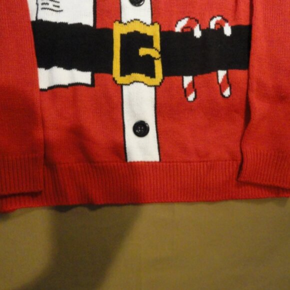 RUE 21 RED WOMENS szSMALL UGLY CHRISTMAS SWEATER WITH HOOD LD 6888 - Picture 5 of 10